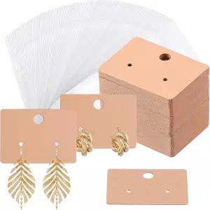 투명 포장 셀프 씰링 백 빈 종이 걸이 귀걸이 태그가 있는 Sibba 100 PCS 디스플레이 홀더 카드 1.77