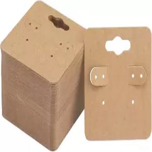 조이크래프트 200개 귀걸이 카드 2인치 브라운 디스플레이 홀더 6개의 구멍이 있는 빈 종이 태그 판매 걸이