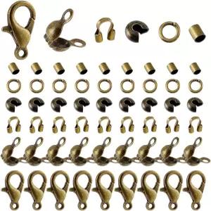 AHANDMAKER 1700개 주얼리 제작 액세서리 세트 철제 크림프 비즈 커버 아연 합금 랍스터 발톱 클랩 황동