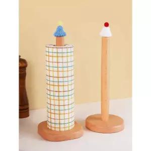 스탠드 꽃이 키친타올 홀더 거치대 원목 주방 인테리어 타월 정리