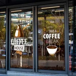 카페 유리창 스티커 커피숍 정전기 유리창스티커 대형