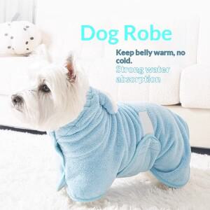 후드형 펫 흡수 타월 욕실용 강아지 목욕 가운 부드러운 코랄 플리스 고양이 빠른 건조