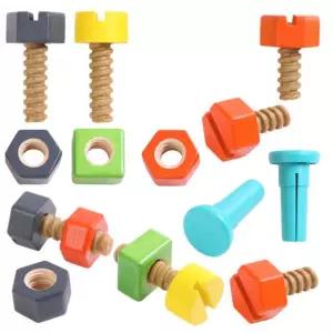 정밀가공 원목 볼트 너트 공구 어린이 조카선물 어린이선물 공구놀이 놀이장난감 완구