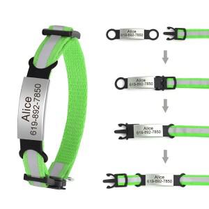 맞춤형 반사 고양이 목걸이  각인 강아지/새끼 애완동물 ID 이름표 벨 포함 분실 방지