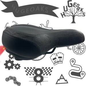 남성과 여성을 위한 휴지옥스 편안한 자전거 시트, 듀얼 충격 흡수 볼, 두꺼운 메모리 폼 및 테일 라이트가 장착된 자전거 시트, 산악 자전거, 로드 바이크 및 운동 바이크에 적합합니다