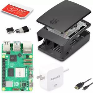 공식 블랙 케이스가 포함된 CanaKit 라즈베리 파이 5 에센셜 스타터 키트(4GB RAM)