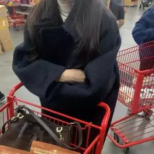 패브릭픽 모직 여사친 패딩다운 포켓 코트 도톰 잠바 기모 투 칼라 HO1