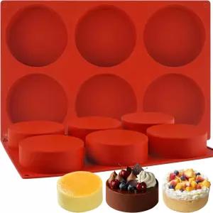 베이킹용 4인치 원형 실리콘 몰드 머핀 탑 팬 2개 우피 파이 샌드위치 햄버거2개1.4인치 깊이