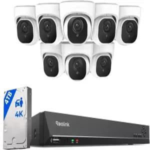 REOLINK 4K PoE 카메라 시스템 유선 8pcs 8MP 스마트 인물/차량 감지 16CH NVR 4TB HDD 포함 H.265 24시간