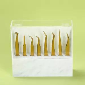 8홀 핀셋 홀더 아크릴 랙 수납 속눈썹 연장 도구 먼지 커버 디스플레이 스탠드 용품 살롱