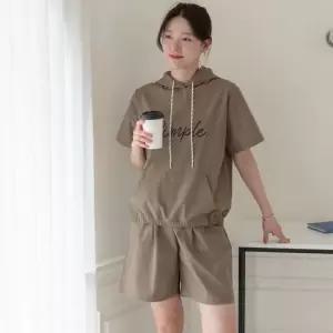 여성 여름 후드반팔 반바지 셋업 빅사이즈 엄마옷 외출 운동복