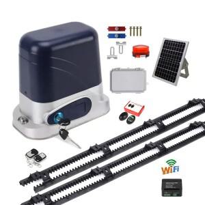 DC 솔라 자동 슬라이딩 게이트 오프너 기어,  랙 레일 드라이브 전기 모터 홈 진입로 슬라이드 휠