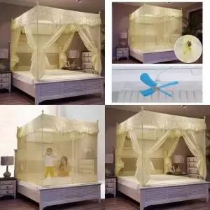 [SBD] 모기장 베이지 큰모기장 보관 스틸프레임 사각 180x200cm