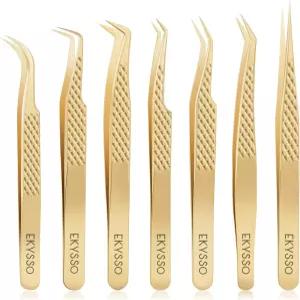 속눈썹 연장용 핀셋 7개 세트 전문가용 키트 메가 볼륨용 솔레이션 및 클래식 인조 아티스트 용품