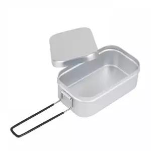 군용 캠핑반합 라면 손잡이 접이식 냄비 사각도시락