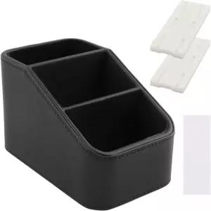 PU 가죽 리모컨 홀더 3칸 소형 TV DVD용 침대 옆 테이블 데스크톱 정리함 미디어 플레이어 히터 컨트롤러