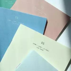 [문구] 감성 중철 무지 미니 노트 3P 심플한 필기 무선 공책