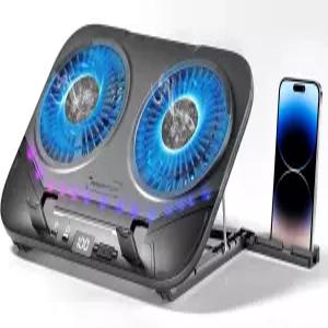 듀얼 스텝리스 콰이어트 팬 5높이 조절식 노트북 냉각 스탠드 1317인치 10레벨 RGB를 갖춘 PZT 코어 TEC