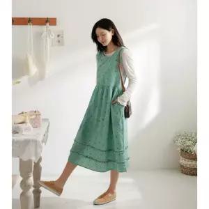 [닌나난나] 오필리아 밑단프릴 체크롱원피스