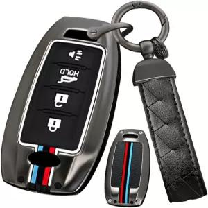 Ysbxitu 4 버튼 금속 원격 키포브 커버 장착 인피니티 키리스 스마트 케이스용 키체인 Q50L Q70L QX60 Q70