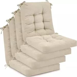 쥬에시카 4세트 야외 파티오 의자 쿠션 시트 하이백 터프트 베개 교체용 흔들의자 패드 여름 시즌 실내 홈
