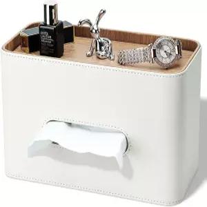 크리넥스용 직사각형 티슈 박스 커버 PU 가죽 홀더 나이트스탠드 정리함 트레이 욕실 자동차 가정 사무실용