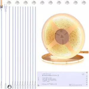 12V COB LED 언더 캐비닛 스트립 조명 키트 32.8피트 3000K 웜 화이트 컷테이블 테이프 라이트 8W/M CRI 93