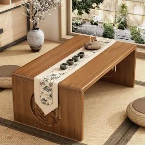 일본식 바닥 테이블 앉을 수 있는 대나무 접이식 커피 다이닝 티룸을 위한 조립식 작은 낮은 선 거실