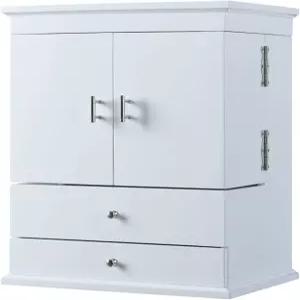 화장품 메이크업 주얼리를 보관하는 데 사용되는 미러 더블 도어 디자인의 현왕유 보관함 나무 박스 3겹