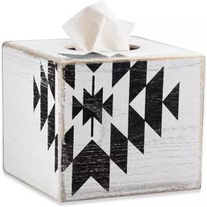 웨스턴 아즈텍 장식 티슈 박스 커버 - 사우스웨스턴 스타일 크리넥스 큐브에 맞습니다