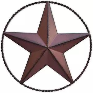 조이비 6.5인치 레드 메탈 헛간 스타 월 데코 - 농가 서부 소박한 주택을 위한 아트 집 외부 또는 내부