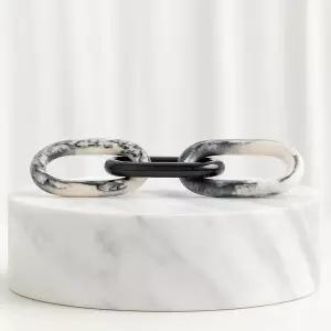 대리석 마감의 데스타 링크 체인 장식 오브제 모던 홈 데코 액센트 아티스틱 선반 스타일링 사무실 및