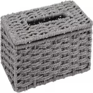 직조 종이 상자 티슈 커버 직사각형 빈티지 냅킨 보관 바구니 플립 오픈 탑 욕실 주방 거실 침실용 보호