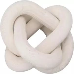 디오체 나무 매듭 체인 링크 장식 흰색 커피 테이블 중앙 가정 거실용 소박한 농가 커피숍 테이블탑 액센트