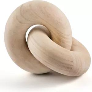 나무 체인 장식 2링크 손 조각 보호 매듭 책장 책상 거실 커피 테이블 농가 천연