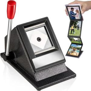 금속 패스포트 사진 커터 2 x 인치 스퀘어 펀치 다이 손잡이가 있는 테이블탑 데스크톱 ID 표준 위한