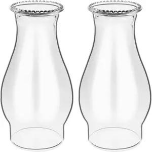 SYOENK 3 8.25 인치 오일 램프 굴뚝 교체 - 등유 및 사이즈 2 버너에 맞는 투명 허리케인 유리 그늘막