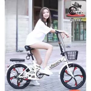 접이식 소형자전거 접는 강철바퀴 단속 8인치 22인치 여성용 화이트 소형 공원