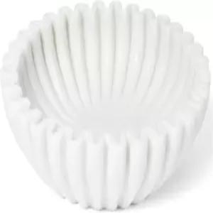 플루티드 대리석 그릇 장식 - 10인치 러플 가리비 돌그릇 가정 대형 커피 테이블 현관문 주방 카운터의