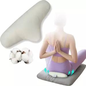 명상 쿠션 바닥 베개 요가 볼스터 휴대용 인체공학적 꼬리뼈 지지 매트 패드 100 면 커버 및 폴리에스터