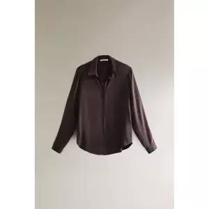 zara 자라 실크 셔츠 - 다크 브라운148750