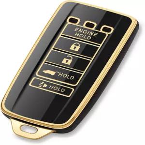 엔진이 장착된 아큐라 키 포브 커버용 ZSPDACC 원격 시동 5 버튼 자동차 케이스 프로텍터 MDX RDX RLX TLX