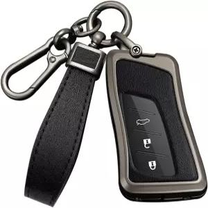 키체인 합금 PU 가죽 소재 케이스-블랙 색상의 Lexus GX460 ES350 UX200 LC LS500h F-스포츠 GS450h