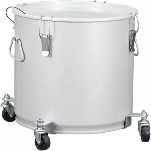 프라이어 그리스 버킷 8갤런 캐스터 베이스가 있는 코팅 탄소강 오일 필터 포트 폐기 캐디 뚜껑 잠금 클립