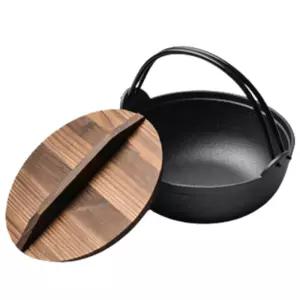 손님초대 국물요리 나무뚜껑 무쇠 주물냄비 손잡이달린