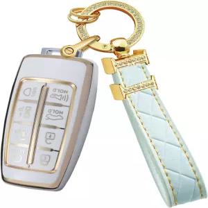 현대 제네시스 G70 GV70 G80 8 버튼 스마트 리모컨 액세서리와 호환되는 아텍 소프트 TPU 키 포브 커버