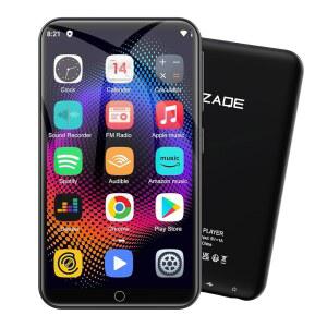 [미국배송] 블루투스 및 WIFI가 지원되는 MP3 플레이어 80GB 스토리지 안드로이드 OS 4인치 터치스크린 스포티파이 음악 비디오 내장 스피커 FM 라디오 용 MP4 플레이어