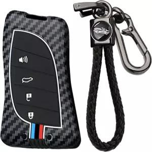 Lexus ES용 KUNIO 차량 키 포브 커버 케이스 장착은 NX RX TX 시리즈 2018-2025 탄소 섬유 패턴 홀더