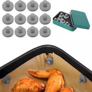 양피지용 에어프라이어 자석 일회용 종이 라이너 안전하게 잠그기 및 음식물 덮기 방지 내열 손잡이가 있는