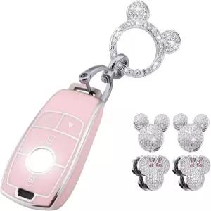 블링 키체인 귀여운 라인스톤 후크가 달린 메르세데스-벤츠 A-클래스 2017-2020 키포브 커버용 XPEIXUN 6종